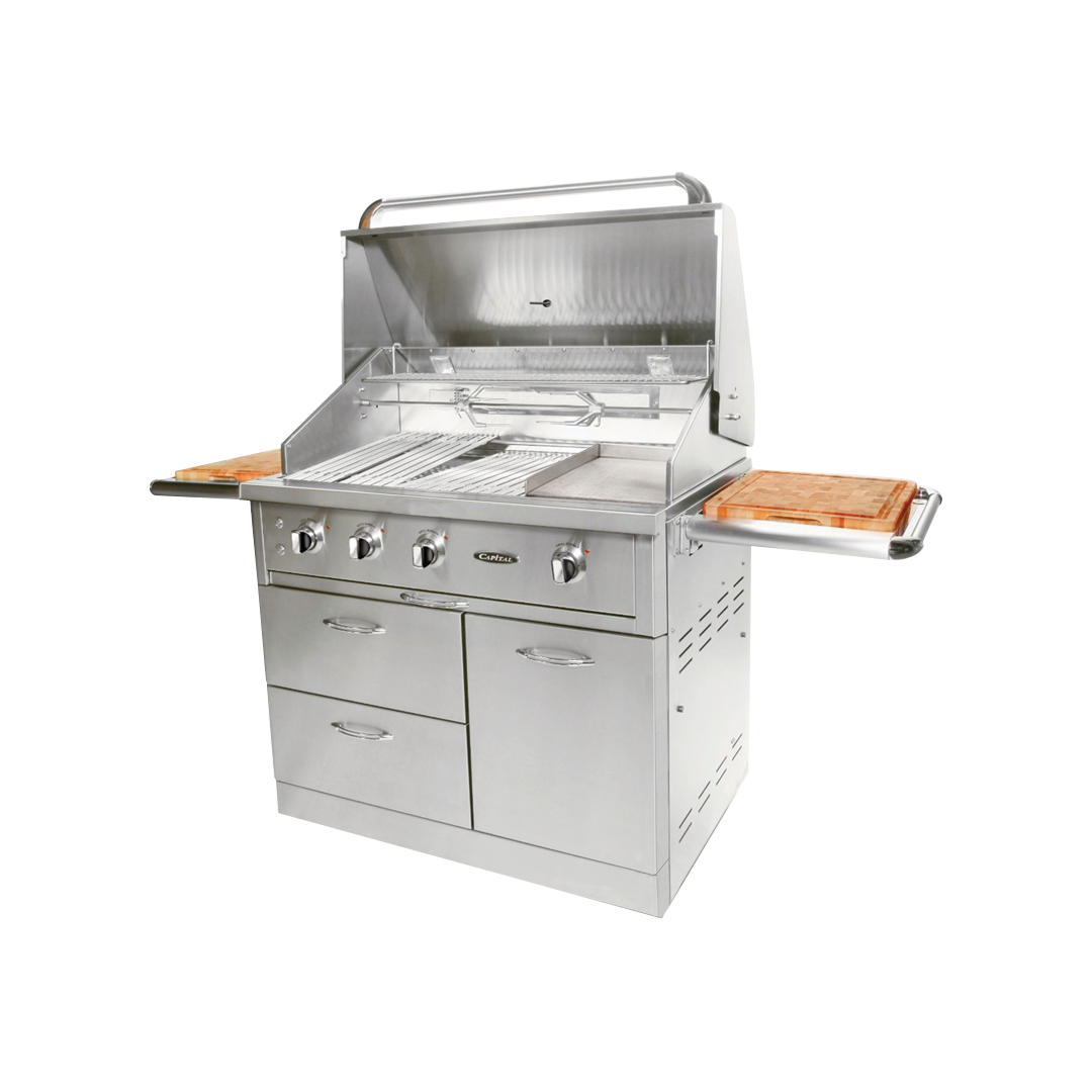 40'' Precision Cart Model Open Grill BBQ with Solid Flat Plate - ACG40RFS.1N/L (Carton Damage)